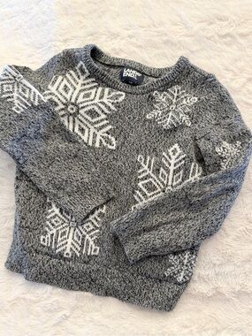 Lands’ End 4/5 Snowflake Gray Cotton Sweater BWW